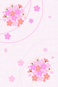 桜のカード（ピンク背景）